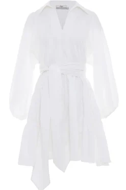 Online Devotion Poplin Dress With Belt Marlee | White... | | Little Soho