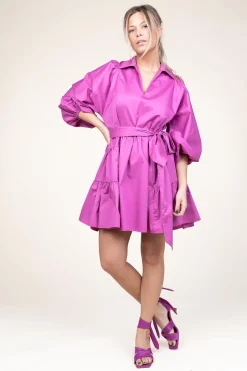 Best Sale Devotion Poplin Dress With Belt Marlee | Fuchsia... | | Little Soho