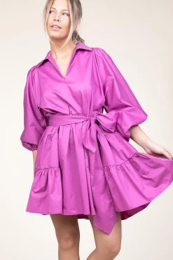 Best Sale Devotion Poplin Dress With Belt Marlee | Fuchsia... | | Little Soho