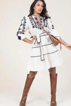 Online Scarlett Poppies Poplin Dress With Embroidery Amalie | Natural... | | Little Soho