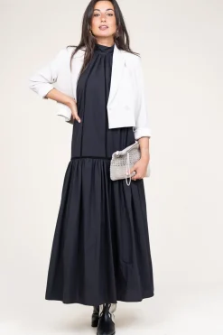 Cheap 45374 Poplin Maxi Dress Rhodos | Black... | March23 | Little Soho
