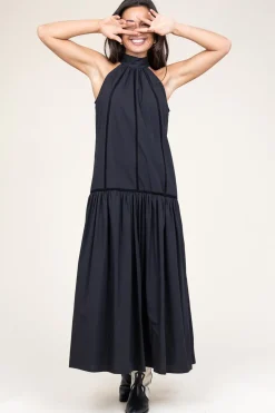 Cheap 45374 Poplin Maxi Dress Rhodos | Black... | March23 | Little Soho