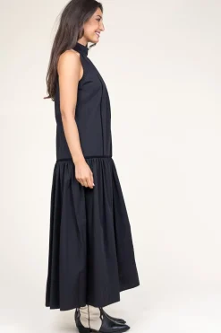 Cheap 45374 Poplin Maxi Dress Rhodos | Black... | March23 | Little Soho