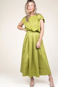 Outlet Devotion Poplin Maxi Skirt With Pockets Kelly | Green... | | Little Soho