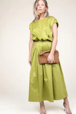 Outlet Devotion Poplin Maxi Skirt With Pockets Kelly | Green... | | Little Soho