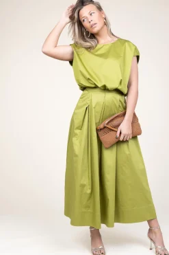 Outlet Devotion Poplin Maxi Skirt With Pockets Kelly | Green... | | Little Soho