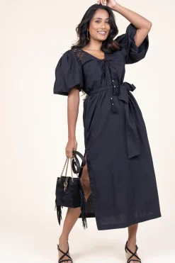 Cheap Scarlett Poppies Poplin Midi Dress Trophelia | Black... | | Little Soho