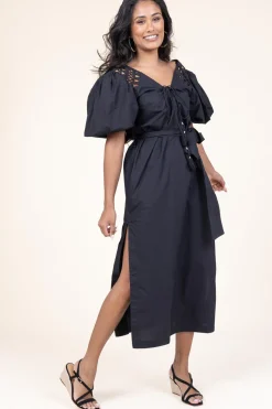 Cheap Scarlett Poppies Poplin Midi Dress Trophelia | Black... | | Little Soho