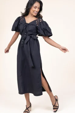 Cheap Scarlett Poppies Poplin Midi Dress Trophelia | Black... | | Little Soho