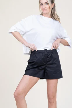 Fashion Devotion Poplin Short With Elastic Waistband Despoina | Black... | | Little Soho