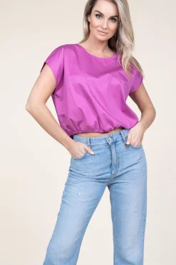 Best Devotion Poplin Top With Elastic Band Lanthi | Fuchsia Purple... | | Little Soho