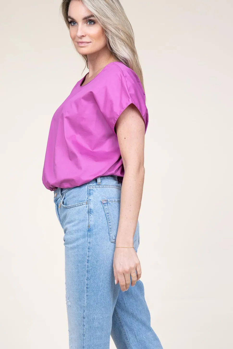 Best Devotion Poplin Top With Elastic Band Lanthi | Fuchsia Purple... | | Little Soho