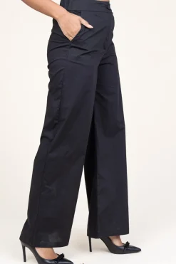 Clearance Suncoo Poplin Wide Leg Trousers Johan | Black... | | Little Soho