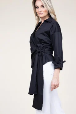 Sale Devotion Poplin Wrap Top Ramona | Black... | | Little Soho