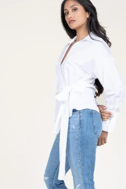 Cheap Devotion Poplin Wrap Top Ramona | White... | | Little Soho