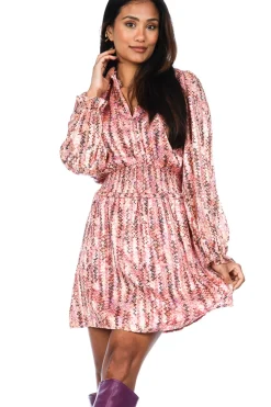 Store Dante 6 Printed Jaqcuard Dress With Lurex Vivida | Pink... | | Little Soho