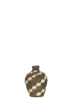 Discount Little Soho Living Printed Rattan Basket Billy - Small | Black & White... | | Little Soho