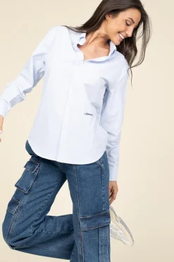 Fashion Mercer Recycled Cotton Blouse The Oxford | Blue... | | Little Soho