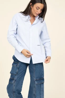 Fashion Mercer Recycled Cotton Blouse The Oxford | Blue... | | Little Soho