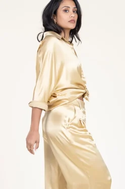 Fashion Greek Archaic Kori Satin Blouse Maia | Gold... | | Little Soho