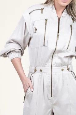 New Copenhagen Muse Satin Cargo Jumpsuit Vianna | Natural... | | Little Soho