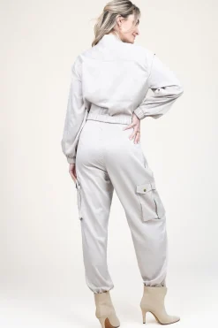 New Copenhagen Muse Satin Cargo Jumpsuit Vianna | Natural... | | Little Soho