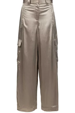 Online Mes Demoiselles Satin Cargo Trousers Silma | Green... | | Little Soho