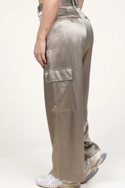Online Mes Demoiselles Satin Cargo Trousers Silma | Green... | | Little Soho