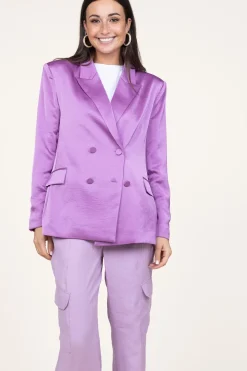 Outlet Dante 6 Satin Double-Breasted Blazer Sevigny | Purple... | | Little Soho