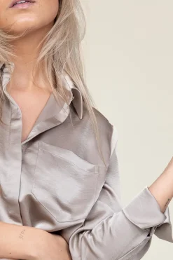 Best Sale Dante 6 Satin Oversized Blouse Louda | Taupe... | | Little Soho