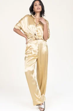 Store Greek Archaic Kori Satin Pants San Remo | Gold... | | Little Soho