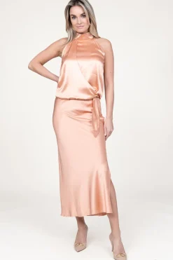 Flash Sale 45374 Satin Skirt Barcelona | Blush... | March23 | Little Soho