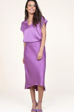 Store Dante 6 Satin Stretch Skirt Peppa | Pink... | | Little Soho