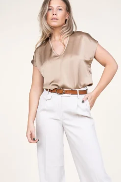 Flash Sale Dante 6 Satin Stretch Top Luiza | Beige... | | Little Soho