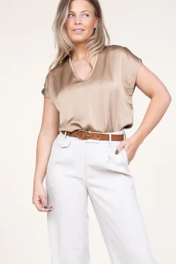 Flash Sale Dante 6 Satin Stretch Top Luiza | Beige... | | Little Soho