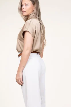 Flash Sale Dante 6 Satin Stretch Top Luiza | Beige... | | Little Soho