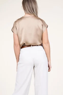 Flash Sale Dante 6 Satin Stretch Top Luiza | Beige... | | Little Soho