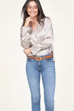 Outlet Dante 6 Satin Top Bodil | Taupe... | | Little Soho