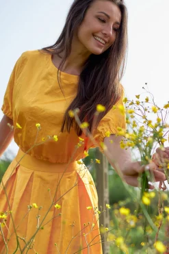 Best 45374 Satin Top Fez | Orange... | March23 | Little Soho