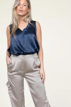 New Greek Archaic Kori Satin Top Monte Carlo | Blue... | | Little Soho