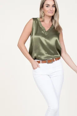 Outlet Greek Archaic Kori Satin Top Monte Carlo | Green... | | Little Soho