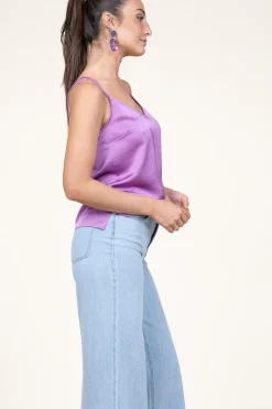 Shop Dante 6 Satin Top Obu | Purple... | | Little Soho