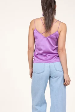 Shop Dante 6 Satin Top Obu | Purple... | | Little Soho