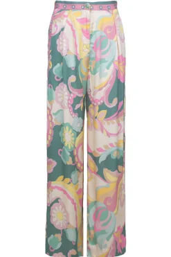 Shop Louizon Satin Viscose Pants With Print Sanpedro | Pink... | | Little Soho