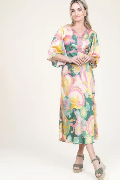 Outlet Louizon Satin Viscose Print Dress Salinas | Pink... | | Little Soho