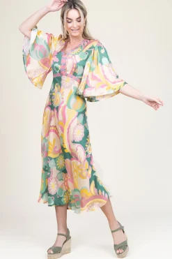 Outlet Louizon Satin Viscose Print Dress Salinas | Pink... | | Little Soho