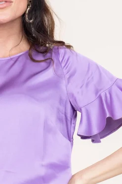 Outlet Twinset Satin Viscose Top Mila | Purple... | | Little Soho