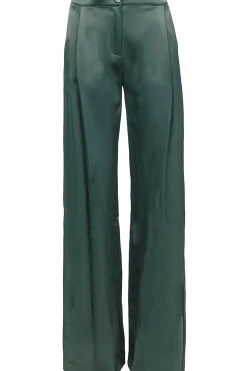 Best Sale Patrizia Pepe Satin Wide Leg Trousers Elena | Groen... | | Little Soho