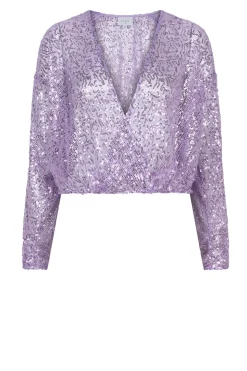 Sale Dante 6 Sequin Wrap Top Crazyabout | Purple... | | Little Soho