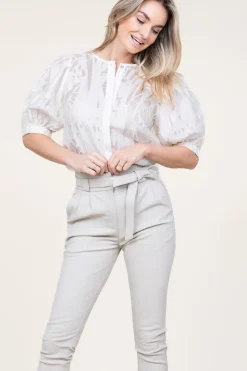 Outlet Copenhagen Muse Shiny Flockprint Blouse Baloon | Natural... | | Little Soho